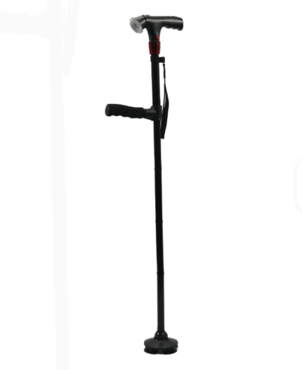 3-in-1 Folding Walking Cane with Alarm and LED Light – Adjustable Free Standing Cane for Men and Women